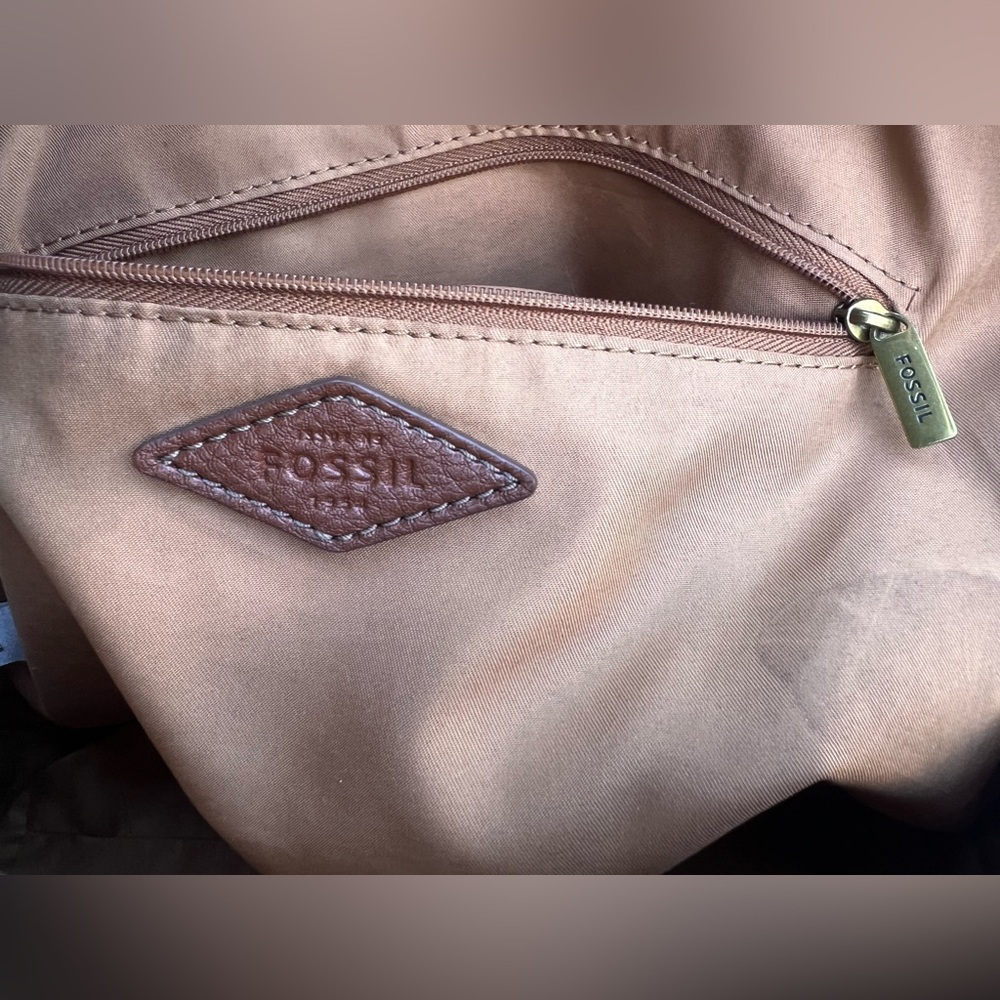 Fossil Neutral Striped Sydney Satchel Crossbody Bag - Picture 10 of 16
